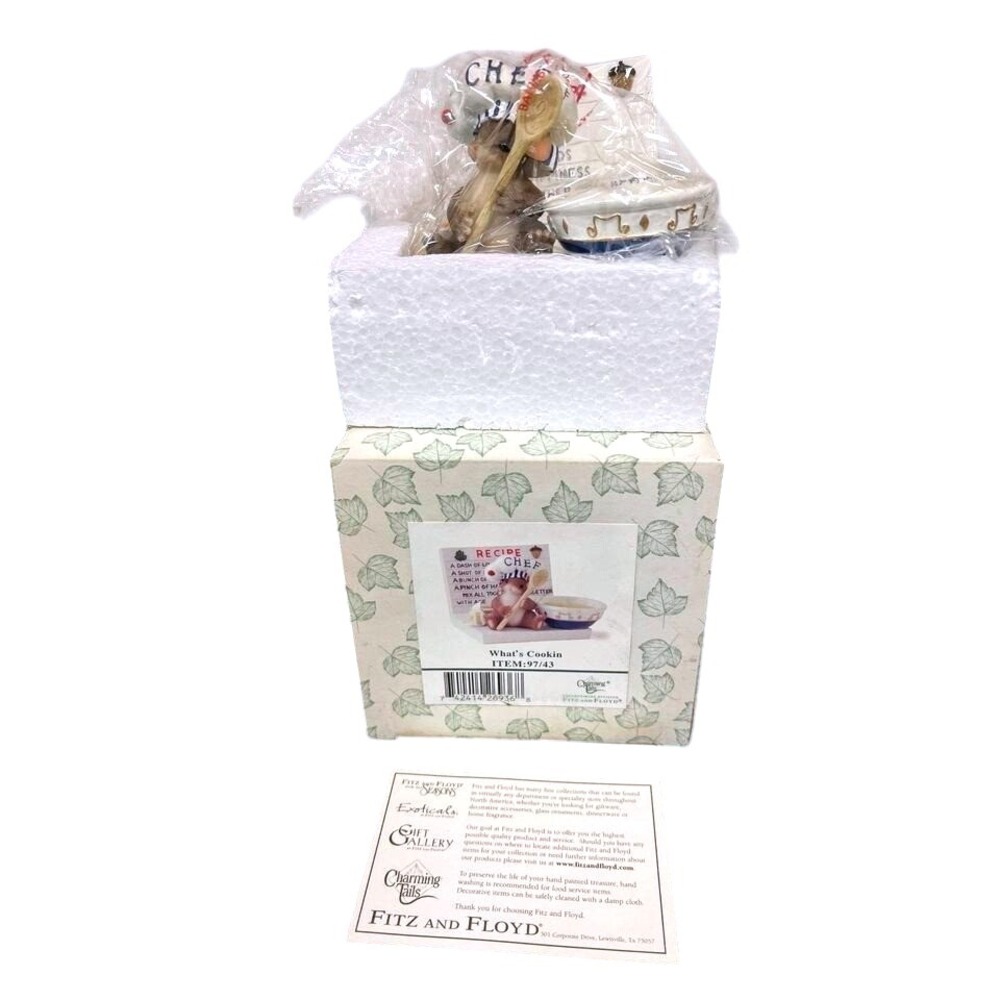 New Charming Tails 97/43 WHAT'S COOKIN Mouse Chef in Orig Box Fitz And Floyd